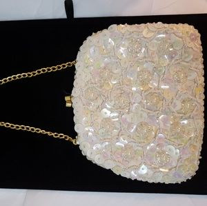 Beaded Evening Bag with Iridescent Sequin…